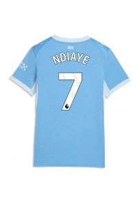 Manchester City Iliman Ndiaye #7 Fotballdrakt Hjemme Klær Dame 2026-27 Korte ermer